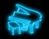 Blue Neon Piano Sign