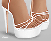 f. white wrap heels