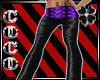 Black Purple Satin Pants