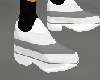 WHITE AND GRAY MOCASINS