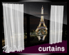 {D}white satin curtains