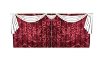 burgundy & white curtain