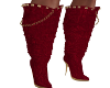 Red Velour  Boots
