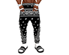 BLACK BANDANA PANTS