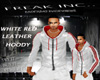White Red Leather Hoody
