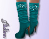 Teal Jewel Slouchy Boots