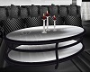 Blk Oval Glass Table