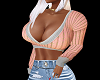 YM - PEACH/GREY SWEATER
