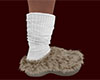Tan Fur Clogs Socks (M)