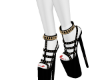 Plain black studded heel