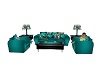 teal butter fly couch