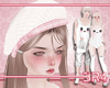 Pink And White Beret