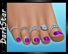 Purple Toe Nails +Rings