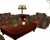 Western Couch Set Brown