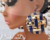 <P>Blue/Gold Earring
