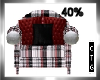 CTG RED PLAID 40% 2 SEAT