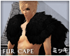 ! Black Fur Long Cape