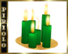 Flickering Green Candles