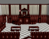Grey redwood courtroom