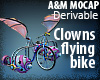 Clowns flying bike