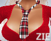 Plaid Neck Tie Red
