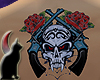 Skull,Rose's & guns tat