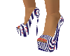 Blue Stripe Pumps