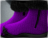 Purple Wool Fur Boots