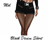 Black Denim Sexy Short