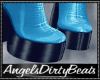 Blue leather boots