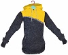 Gray Yellow Knit Hoody