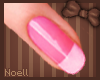 "N" Pink Tip Nails