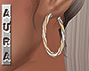 A~SILVER&ROSEGOLD HOOPS