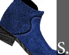 S. Velvet Boots Blue