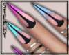 |S| Neon & Stripes Nails
