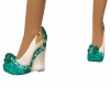 [KC]Green Floral Shoes