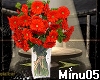 Red Flowers is vase