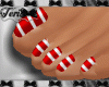Red White Stripes Feet