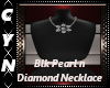 Blk Pear n Dia Necklace