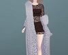 fur knit coat blue