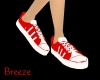 *B Red/White Sneakers