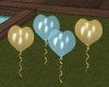 Gold/Blue Heart Balloons