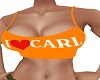 Orange I LOVE CARL top