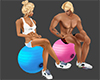 Gym Ball Seat Pink Blue