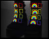 Rainbow Boots - Blk