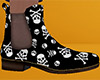 Skull Xbones Ankle Boots