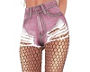 Pink Fishnet Jean Shorts