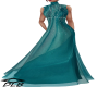 Teal Jeweled Long Gown