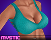 Double Teal Crop Top