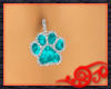 Lt Blue Paw Belly Ring